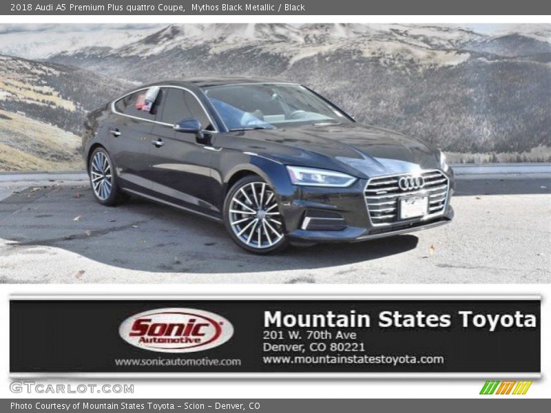 Mythos Black Metallic / Black 2018 Audi A5 Premium Plus quattro Coupe