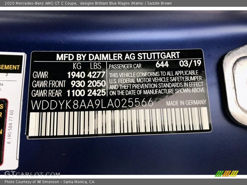 644 - 2020 Mercedes-Benz AMG GT C Coupe