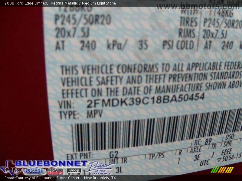 Redfire Metallic / Medium Light Stone 2008 Ford Edge Limited