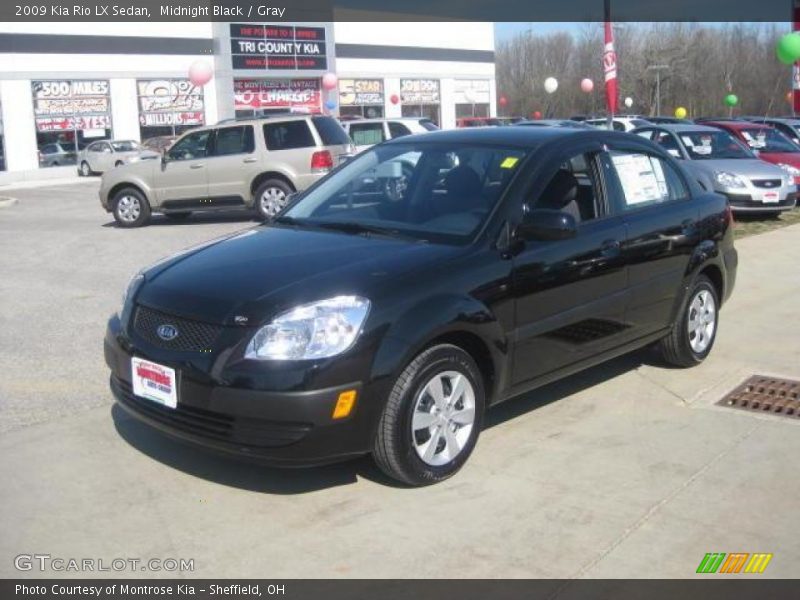 Midnight Black / Gray 2009 Kia Rio LX Sedan
