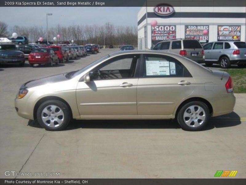 Sand Beige Metallic / Beige 2009 Kia Spectra EX Sedan