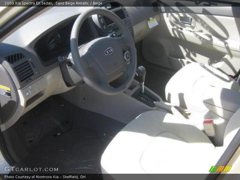 Sand Beige Metallic / Beige 2009 Kia Spectra EX Sedan
