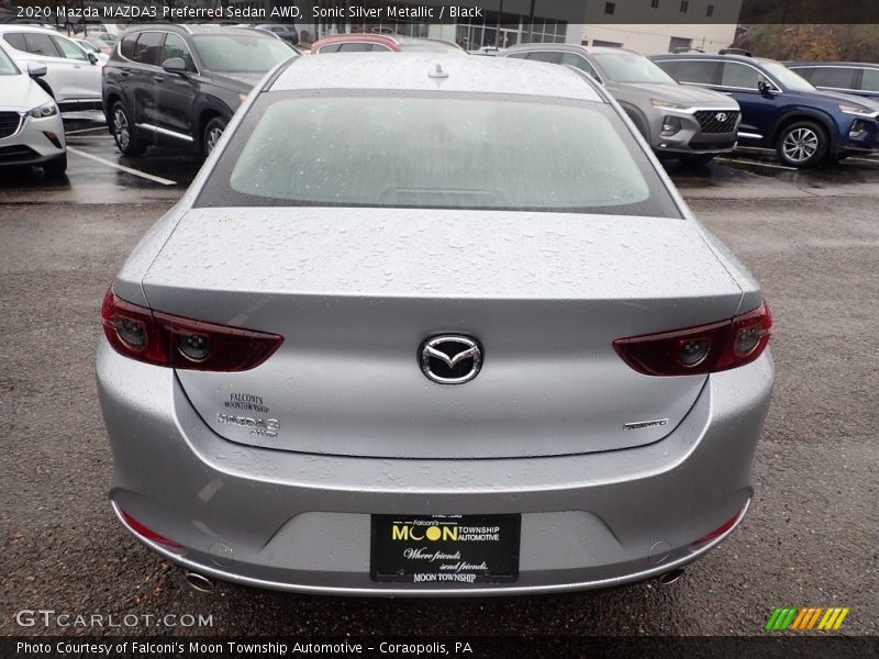 Sonic Silver Metallic / Black 2020 Mazda MAZDA3 Preferred Sedan AWD