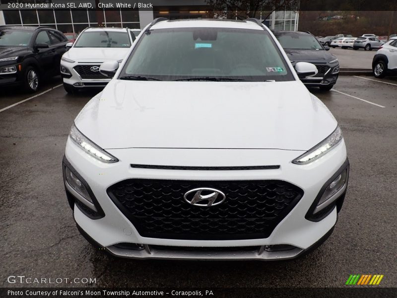 Chalk White / Black 2020 Hyundai Kona SEL AWD