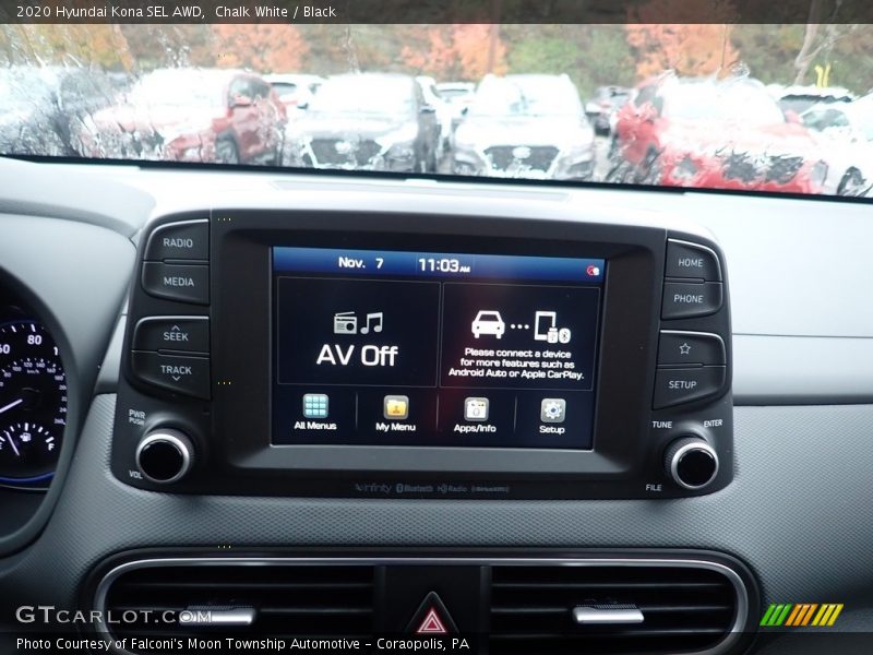 Chalk White / Black 2020 Hyundai Kona SEL AWD