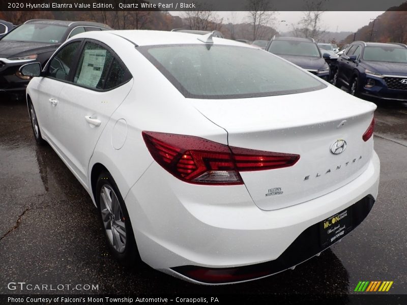 Quartz White Pearl / Black 2020 Hyundai Elantra Value Edition