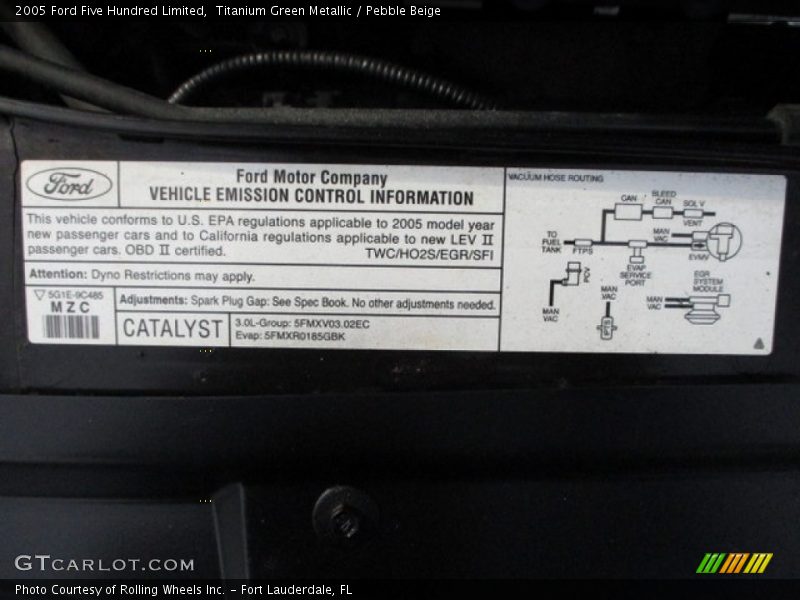 Titanium Green Metallic / Pebble Beige 2005 Ford Five Hundred Limited