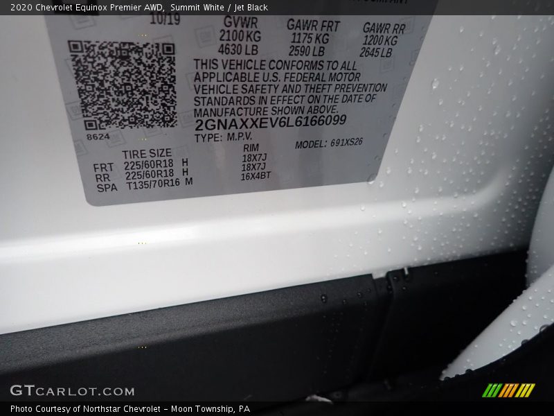 Summit White / Jet Black 2020 Chevrolet Equinox Premier AWD