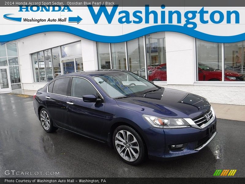 Obsidian Blue Pearl / Black 2014 Honda Accord Sport Sedan