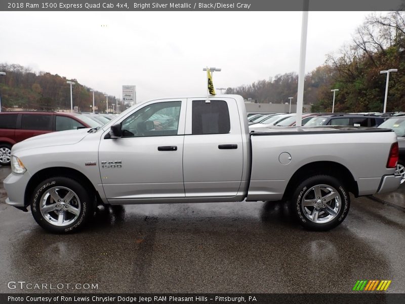 Bright Silver Metallic / Black/Diesel Gray 2018 Ram 1500 Express Quad Cab 4x4