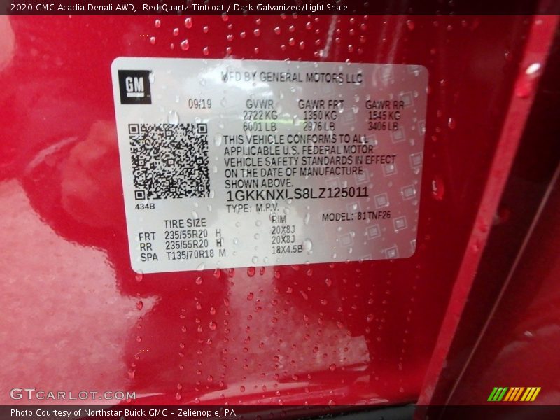 Red Quartz Tintcoat / Dark Galvanized/Light Shale 2020 GMC Acadia Denali AWD