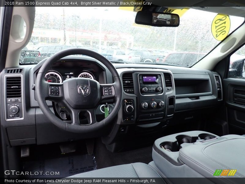 Bright Silver Metallic / Black/Diesel Gray 2018 Ram 1500 Express Quad Cab 4x4