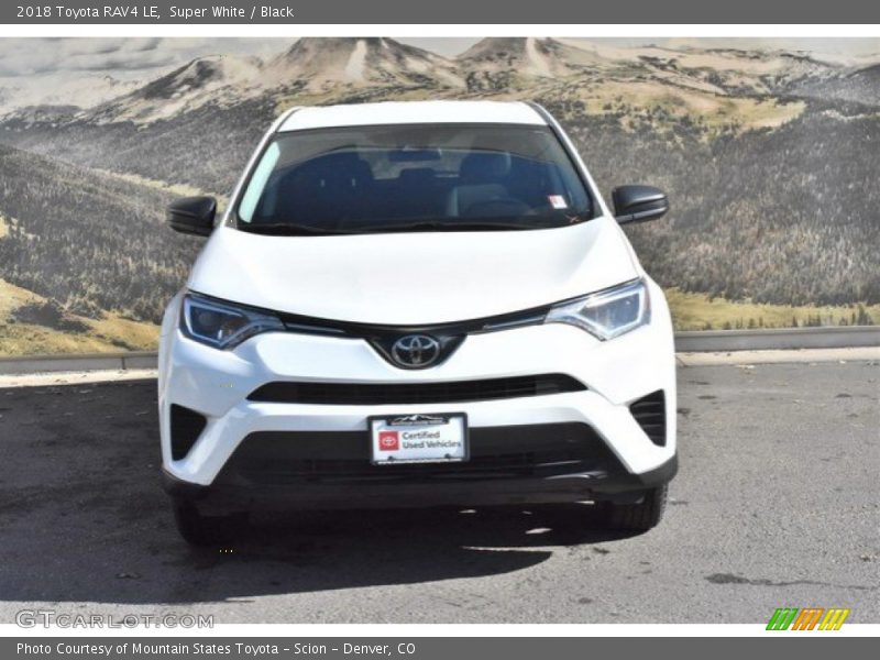Super White / Black 2018 Toyota RAV4 LE