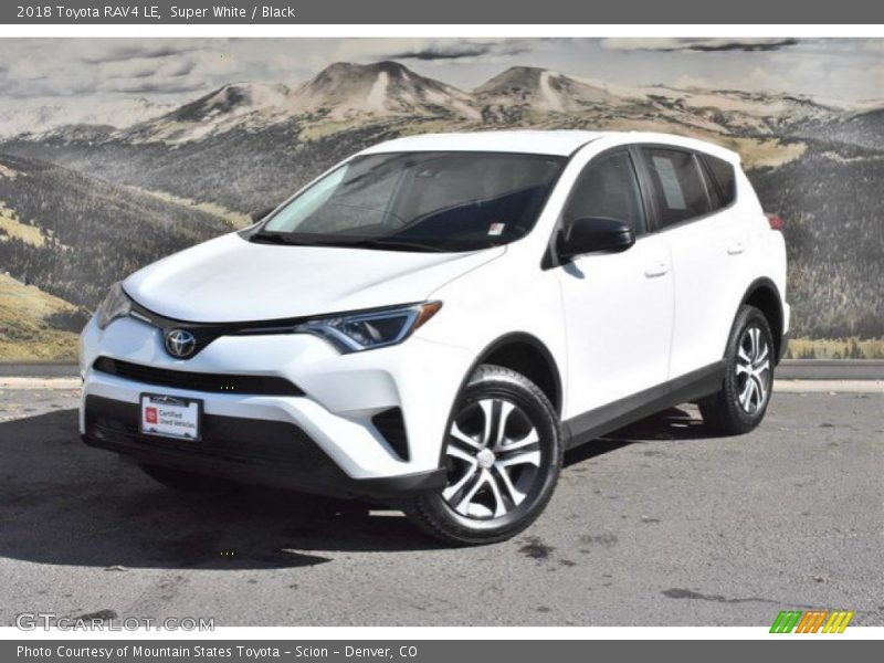 Super White / Black 2018 Toyota RAV4 LE
