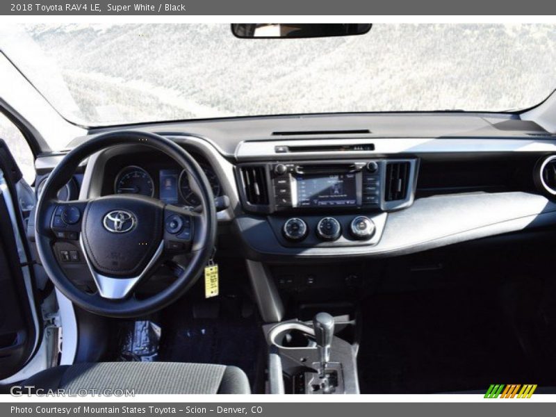 Super White / Black 2018 Toyota RAV4 LE