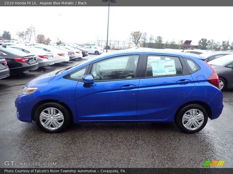 Aegean Blue Metallic / Black 2019 Honda Fit LX