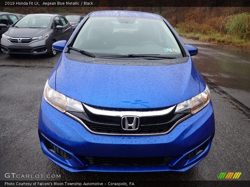 Aegean Blue Metallic / Black 2019 Honda Fit LX