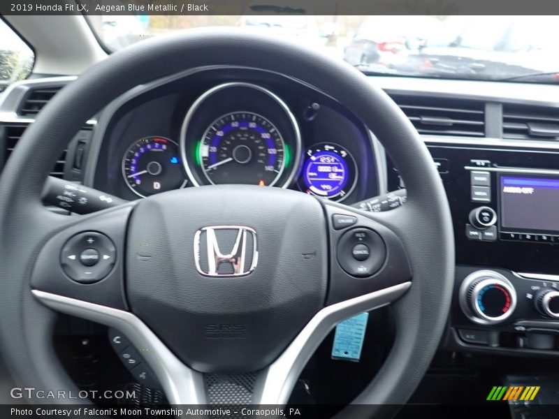 Aegean Blue Metallic / Black 2019 Honda Fit LX