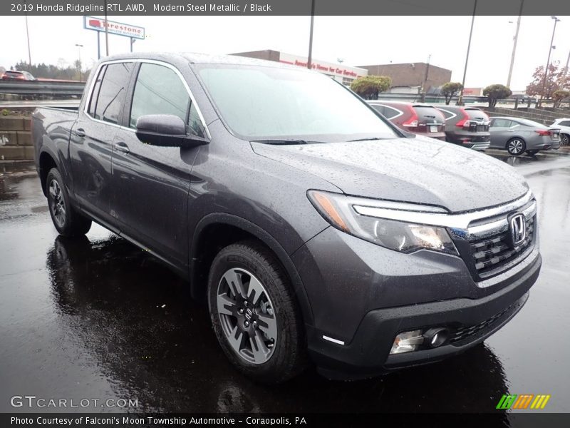 Modern Steel Metallic / Black 2019 Honda Ridgeline RTL AWD