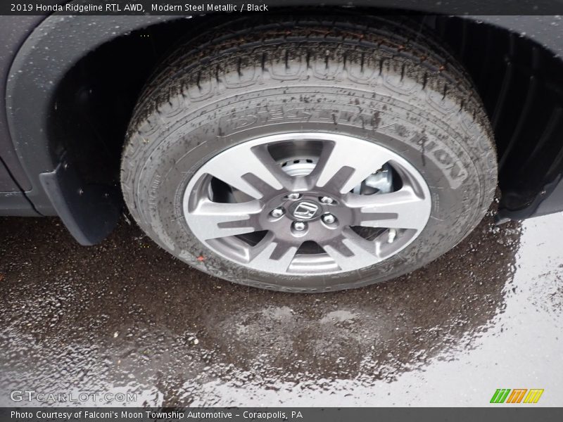 Modern Steel Metallic / Black 2019 Honda Ridgeline RTL AWD
