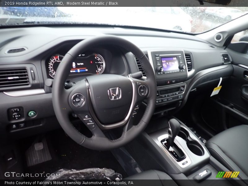 Modern Steel Metallic / Black 2019 Honda Ridgeline RTL AWD