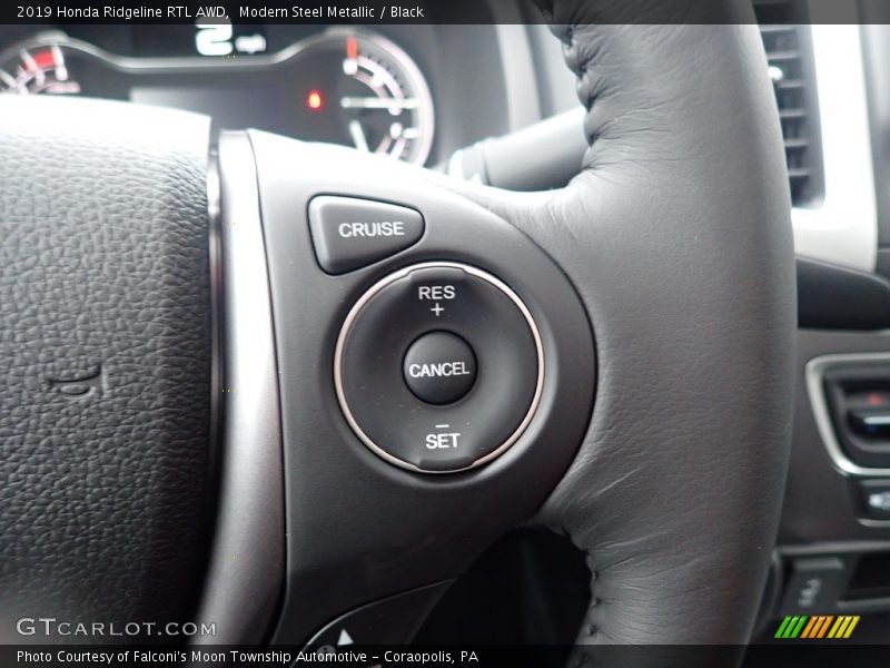 Modern Steel Metallic / Black 2019 Honda Ridgeline RTL AWD