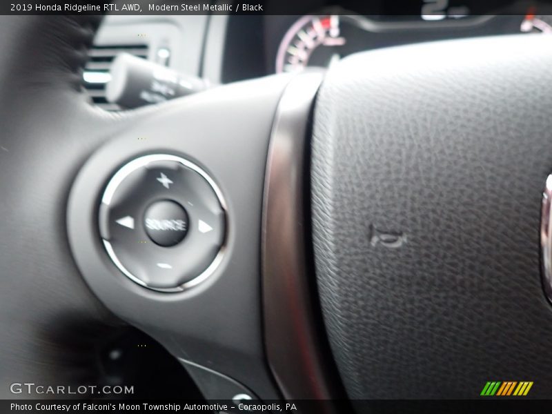 Modern Steel Metallic / Black 2019 Honda Ridgeline RTL AWD
