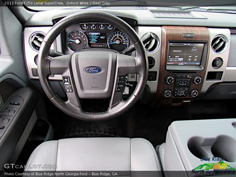 Oxford White / Steel Gray 2013 Ford F150 Lariat SuperCrew