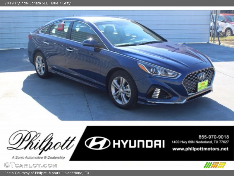 Blue / Gray 2019 Hyundai Sonata SEL