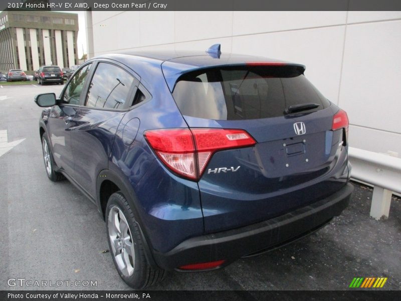Deep Ocean Pearl / Gray 2017 Honda HR-V EX AWD