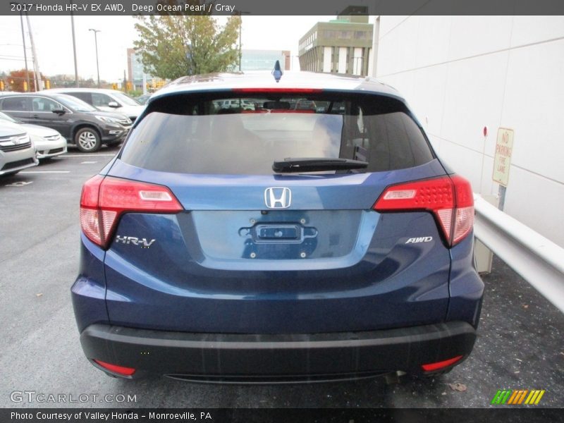 Deep Ocean Pearl / Gray 2017 Honda HR-V EX AWD