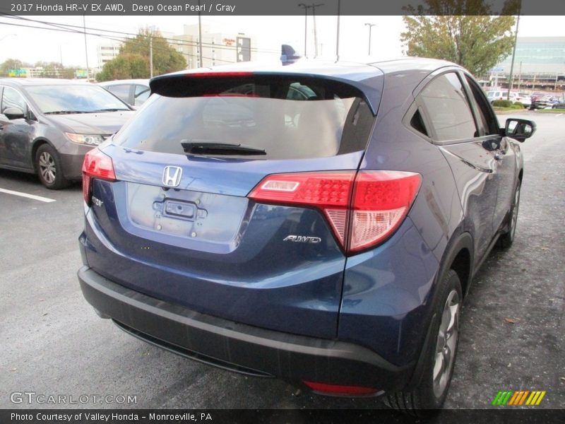 Deep Ocean Pearl / Gray 2017 Honda HR-V EX AWD