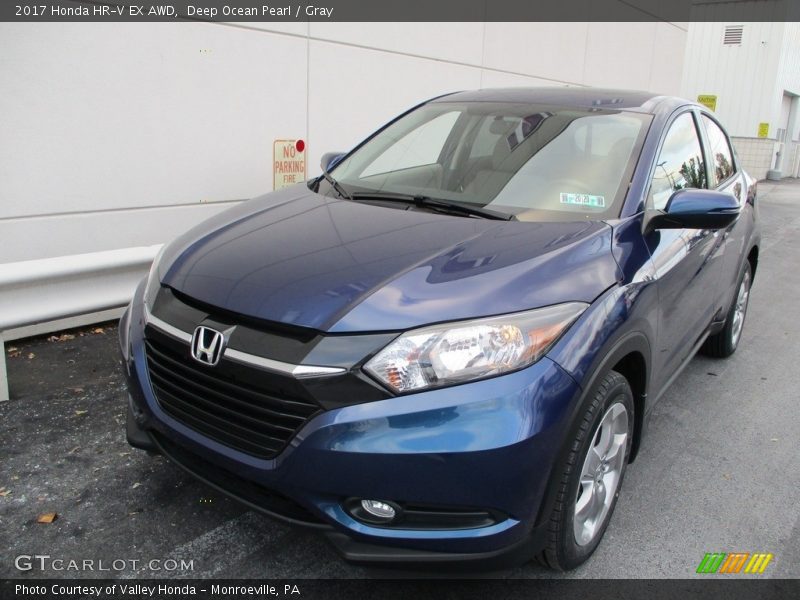 Deep Ocean Pearl / Gray 2017 Honda HR-V EX AWD