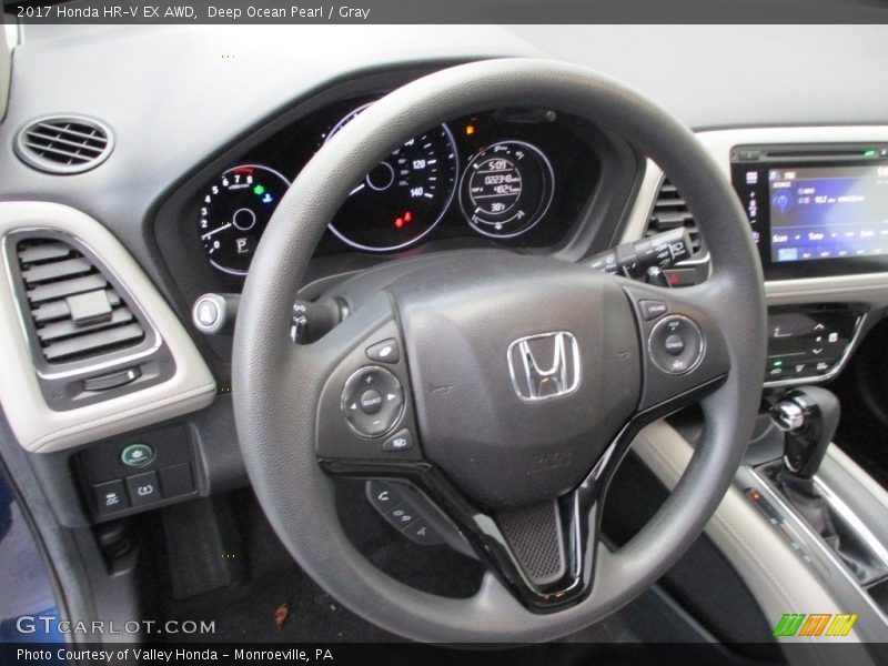 Deep Ocean Pearl / Gray 2017 Honda HR-V EX AWD