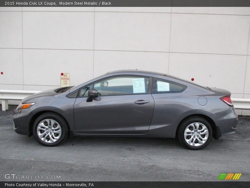 Modern Steel Metallic / Black 2015 Honda Civic LX Coupe