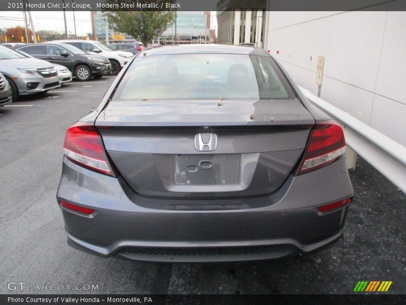 Modern Steel Metallic / Black 2015 Honda Civic LX Coupe