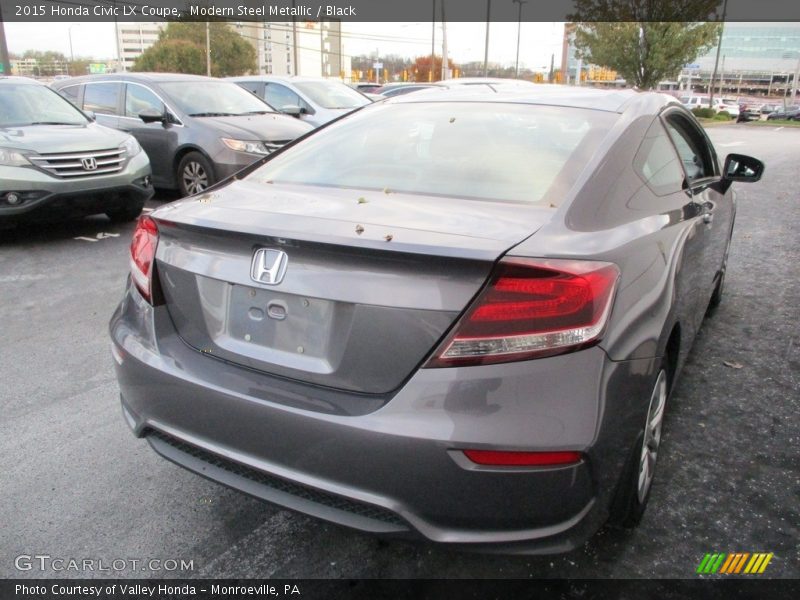 Modern Steel Metallic / Black 2015 Honda Civic LX Coupe