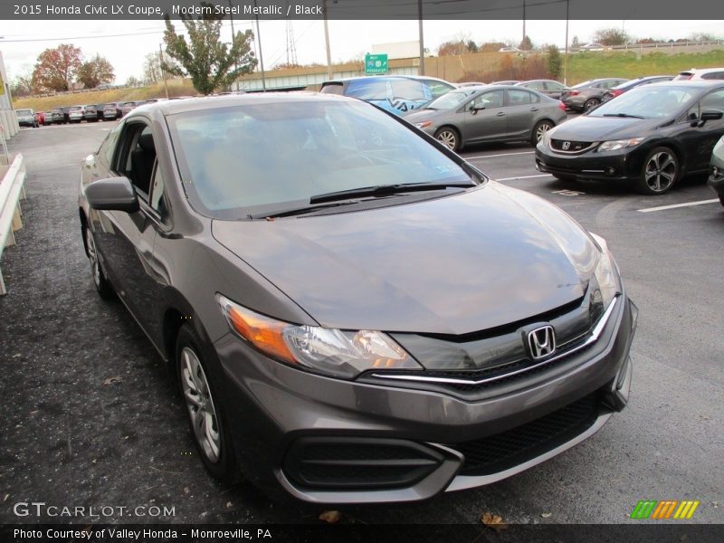 Modern Steel Metallic / Black 2015 Honda Civic LX Coupe