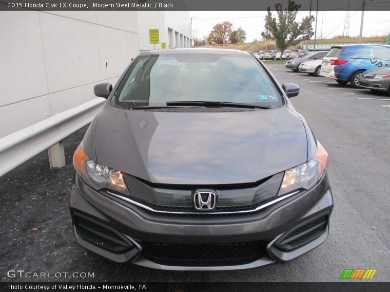 Modern Steel Metallic / Black 2015 Honda Civic LX Coupe