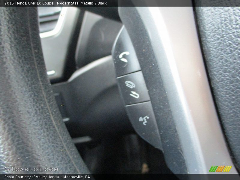 Modern Steel Metallic / Black 2015 Honda Civic LX Coupe
