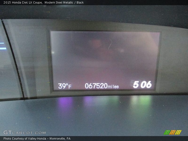 Modern Steel Metallic / Black 2015 Honda Civic LX Coupe