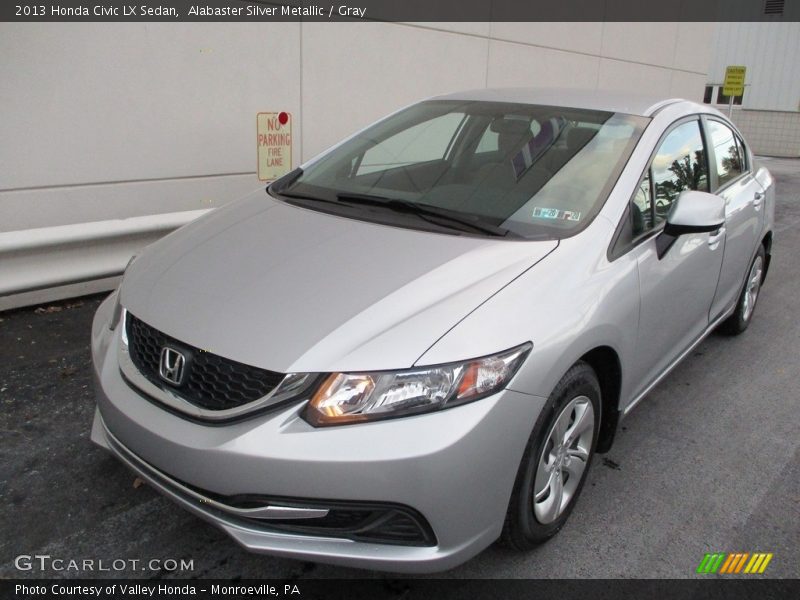 Alabaster Silver Metallic / Gray 2013 Honda Civic LX Sedan