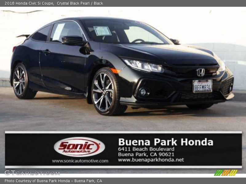 Crystal Black Pearl / Black 2018 Honda Civic Si Coupe