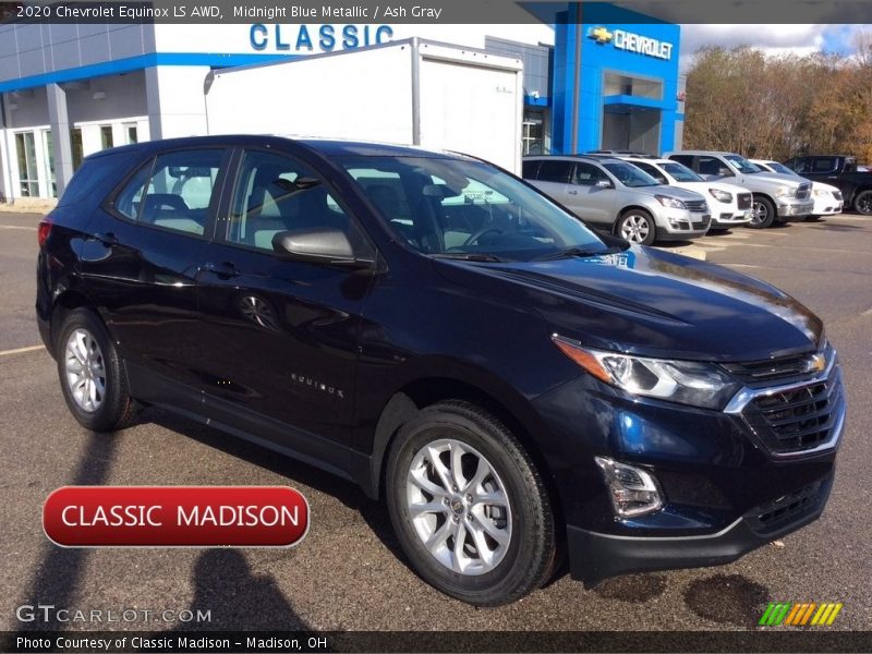 Midnight Blue Metallic / Ash Gray 2020 Chevrolet Equinox LS AWD