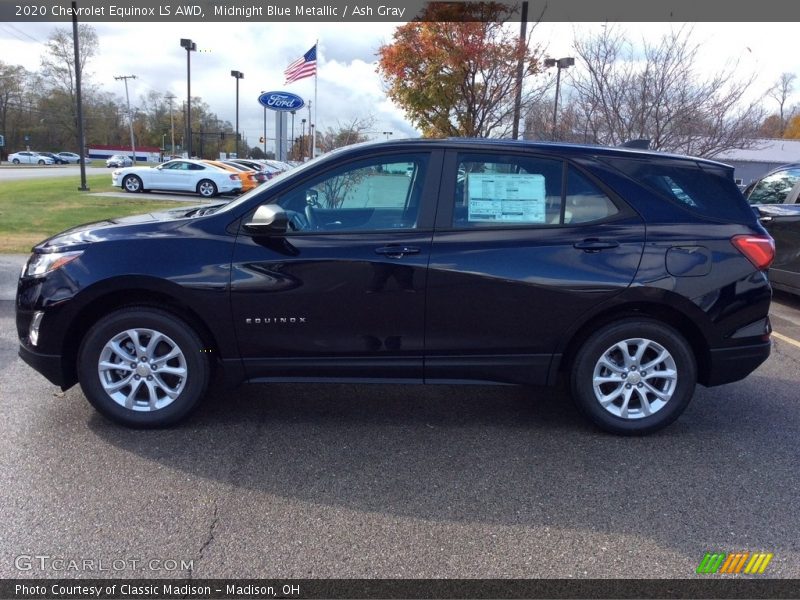 Midnight Blue Metallic / Ash Gray 2020 Chevrolet Equinox LS AWD