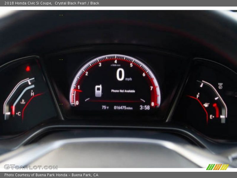 Crystal Black Pearl / Black 2018 Honda Civic Si Coupe