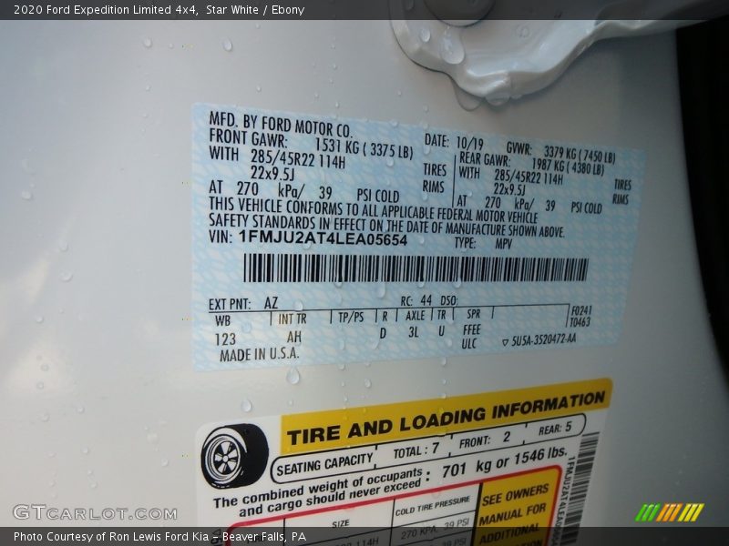 Star White / Ebony 2020 Ford Expedition Limited 4x4