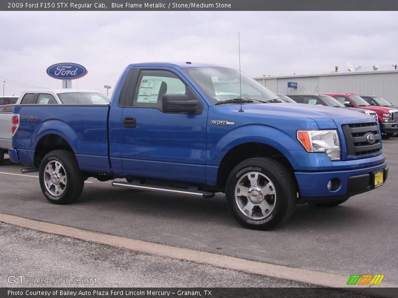 Blue Flame Metallic / Stone/Medium Stone 2009 Ford F150 STX Regular Cab