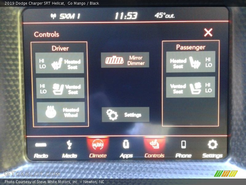 Controls of 2019 Charger SRT Hellcat