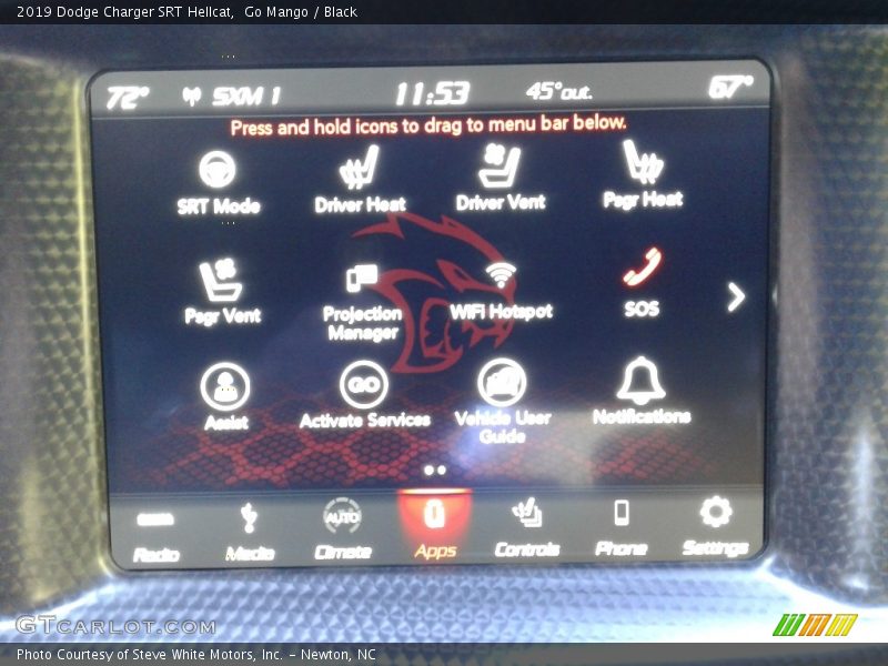 Controls of 2019 Charger SRT Hellcat